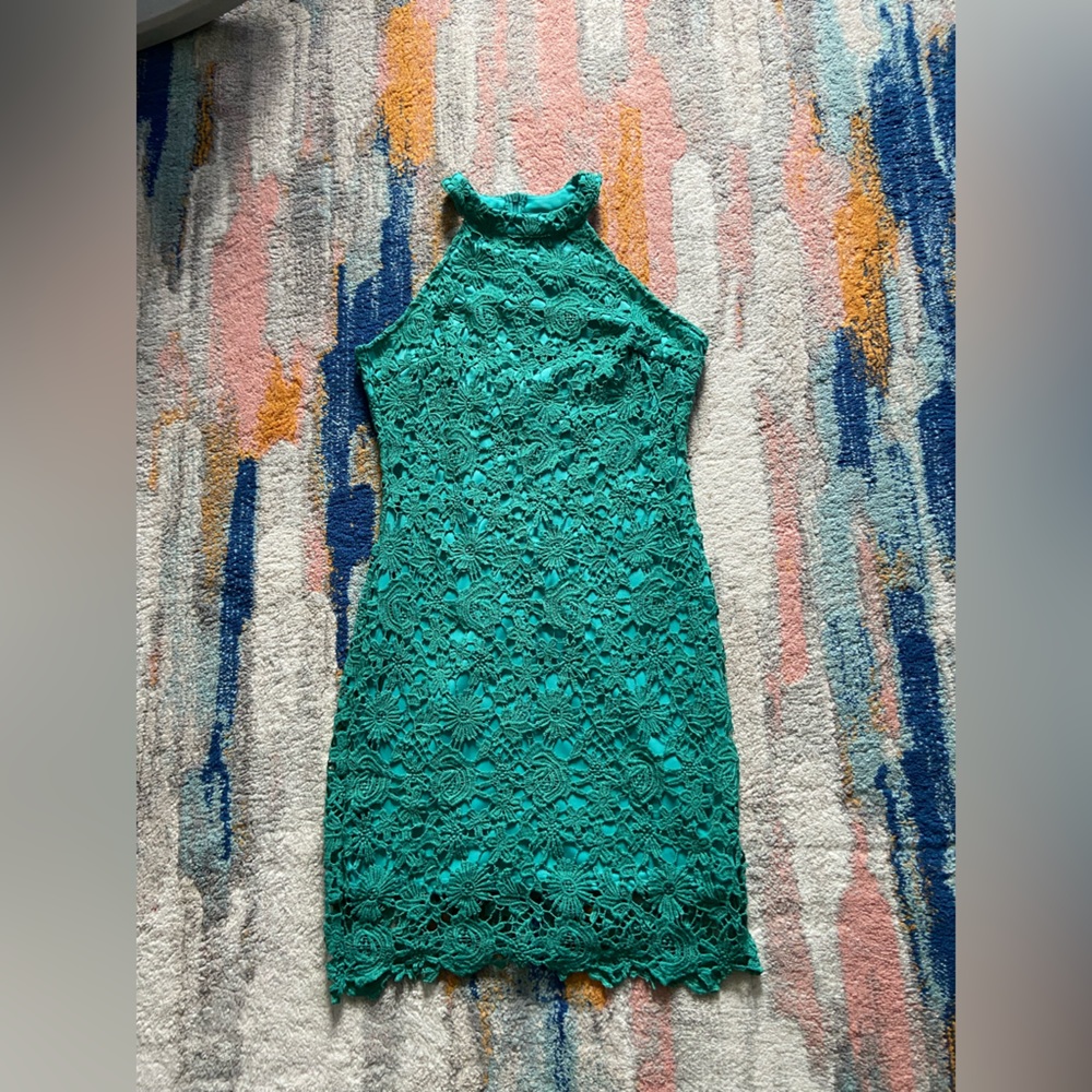 NWOT Elegant Lace Halter Tank Sleeveless Slim Fit dress - Picture 4 of 11